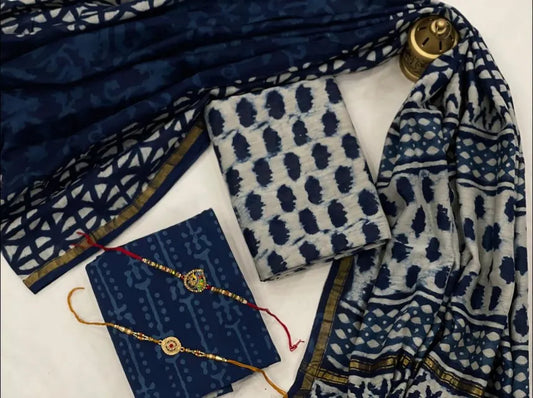 Blue Chanderi Silk Suit